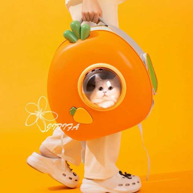 犬 猫用 ペット バッグ ペット用キャリーバッグ 宇宙船 カプセル型 折畳可 可愛い うさぎ 猫 小型犬適用 お出かけ用品 散歩 通院 防災 避難 旅行用リュック マット付き 飛び出し防止 折りたたみ 猫のキャリーバッグ JITIFA_4
