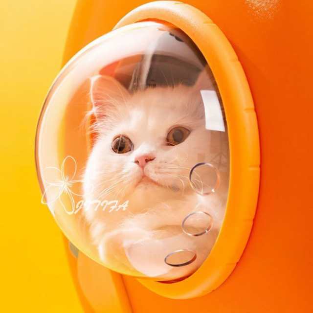 犬 猫用 ペット バッグ ペット用キャリーバッグ 宇宙船 カプセル型 折畳可 可愛い うさぎ 猫 小型犬適用 お出かけ用品 散歩 通院 防災 避難 旅行用リュック マット付き 飛び出し防止 折りたたみ 猫のキャリーバッグ JITIFA_7