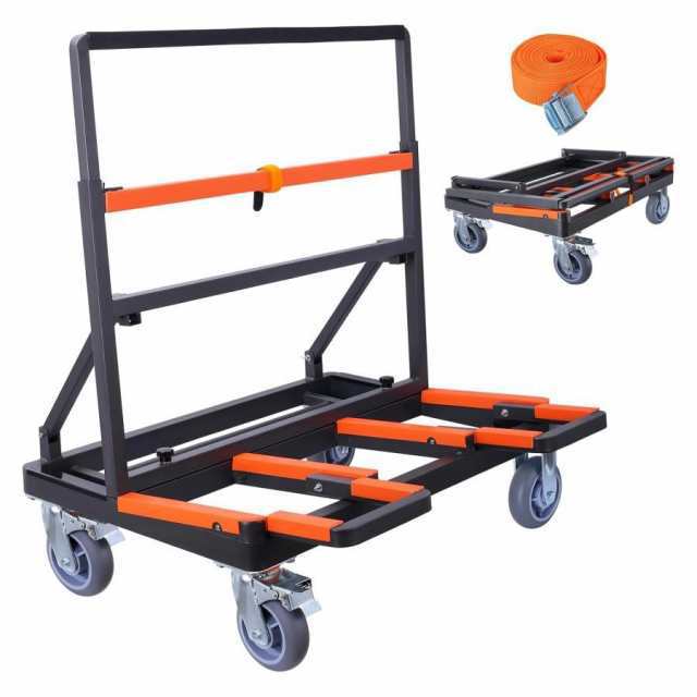 ボード台車 運搬台車 折りたたみ 調整可能な荷台車 業務用 4輪 6インチ サイレントホイール 長尺物台車 輸送 ガラス 建設現場 建物 キャリーカート台車板運搬車