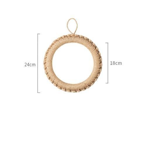 鍋敷き 自然素材 ジュート編み 1個 ナチュラルデザイン フック付 麻 リネン キッチン タジン鍋 敷き ポット ティーポット 丸型 ドーナツ 鍋敷き