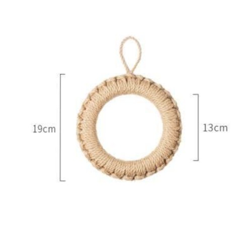 鍋敷き 自然素材 ジュート編み 1個 ナチュラルデザイン フック付 麻 リネン キッチン タジン鍋 敷き ポット ティーポット 丸型 ドーナツ 鍋敷き