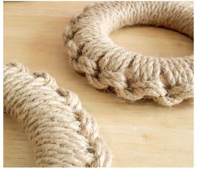 鍋敷き 自然素材 ジュート編み 1個 ナチュラルデザイン フック付 麻 リネン キッチン タジン鍋 敷き ポット ティーポット 丸型 ドーナツ 鍋敷き