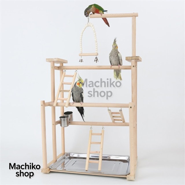 インコ 遊び場 2層 バード アスレチック 玩具 スタンド 止まり木 はしご 食器 水器 鳥 巣 カゴ 遊園地 秋千 ラダー ベル 鳥の巣 鳥栖 オウムブランコ 鳥グッズ セキセイインコ 文鳥 アスレチック 玩具 スタンド 止まり木 原木