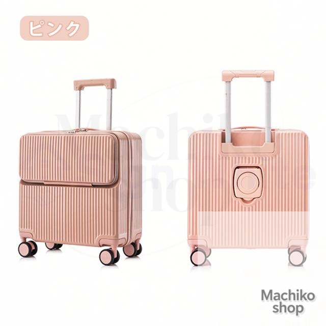 スーツケース キャリーケース フロントオープン ssサイズ 機内持ち込み 前開き かわいい 軽量 静音 多機能 キャリーケース USBポート スマホスタンド キャリーバッグ 18インチ 白 大容量 おしゃれ 旅行 海外 国内 プレゼント sign white_16