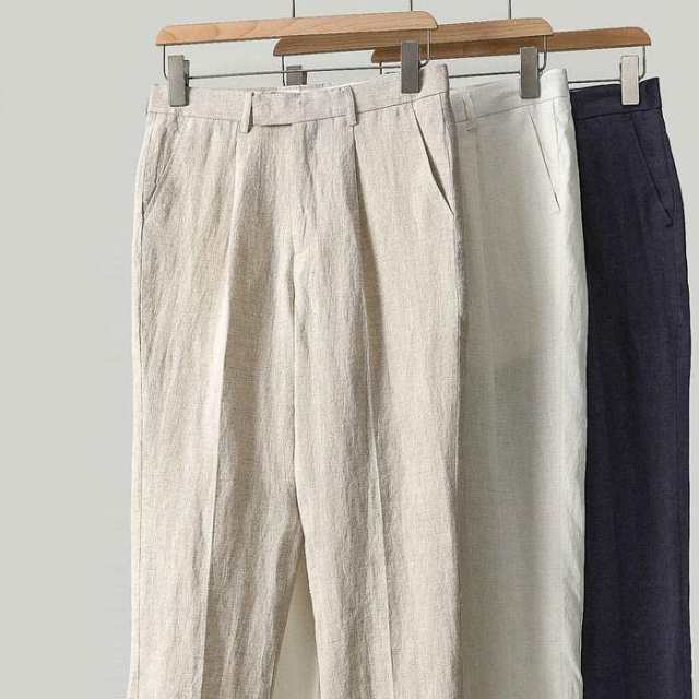 上下 2ピース 綿麻 麻セットアップ リネンパンツ サマージャケット 夏