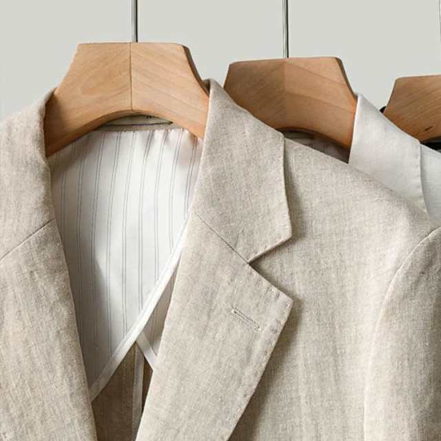 上下 2ピース 綿麻 麻セットアップ リネンパンツ サマージャケット 夏