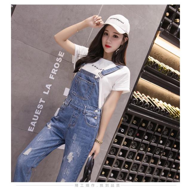 秋物オールインワンオーバーオールサロペットデニムパンツライト