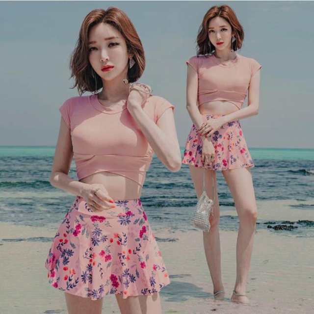 水着 レディース ビキニ 体型カバー 2点セット セバレート タンキニ スカート  ハイウエスト ママ水着 大きいサイズ 可愛い ビーチ 温泉 海水浴 新品