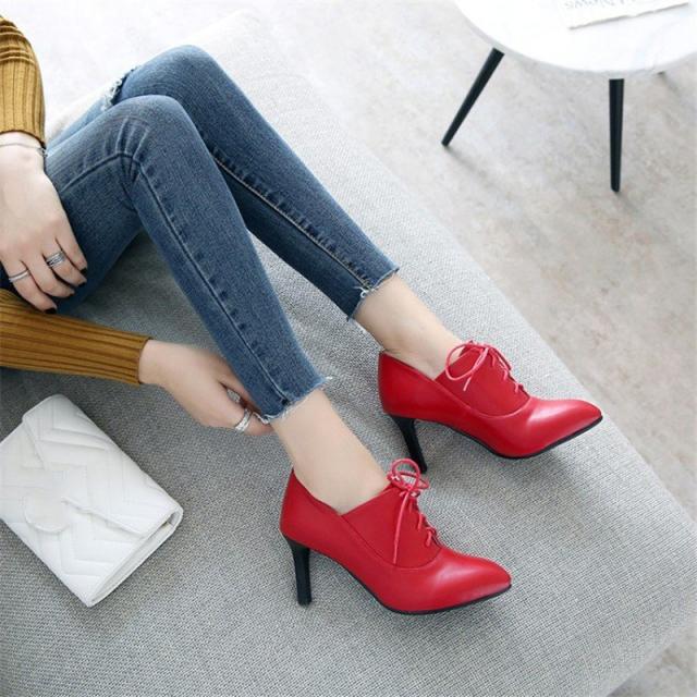 ポインテッドトゥ ブーティ パンプス ハイヒール シューズ ヒール