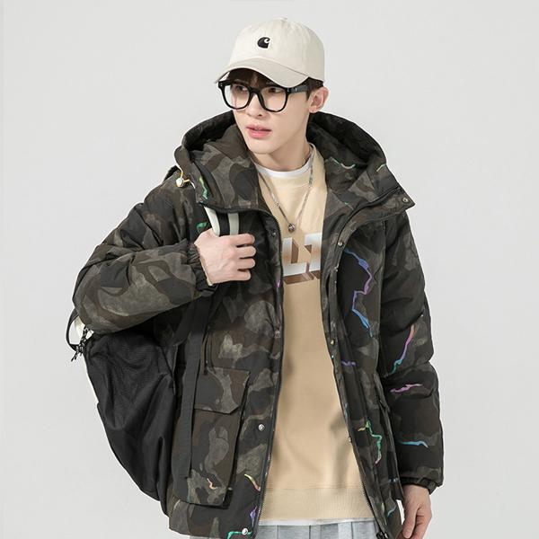 ダウンジャケット ダウンコート トップス 迷彩 メンズ レディース ペア