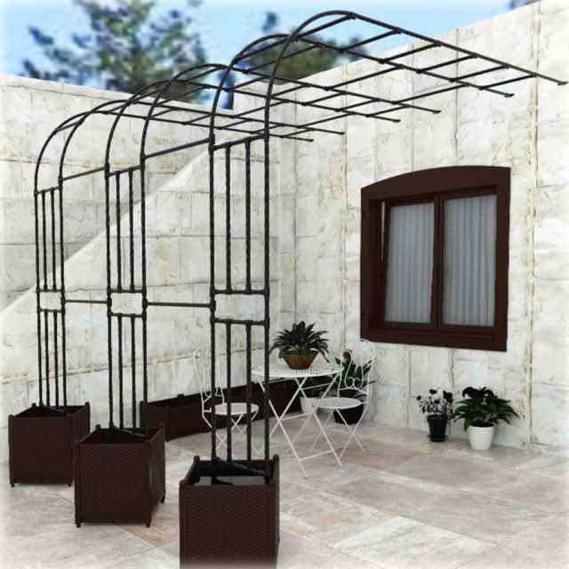 ガーデンアーチアーバー 大型 ガーデンアーチ DIYハーフアーチ フラワーアーチ 鉄製ローズアーチ、屋外用つる植物用アイアンガーデンアーチアーバートレリス サ