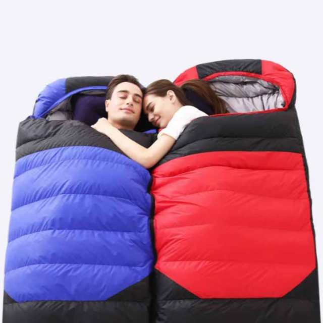 シュラフ 90%ダウン -10度 封筒型 洗える 寝袋 防水 防寒 4シーズン 折り畳み 防災 冬用 暖かい 保温 連結 ダブル シンプル キャンプ ツーリング アウトドア キャンプ用品 登山 緊急用 -10℃ 軽量 軽い コンパクト 収納 防災グッズ 冬 ナイロン