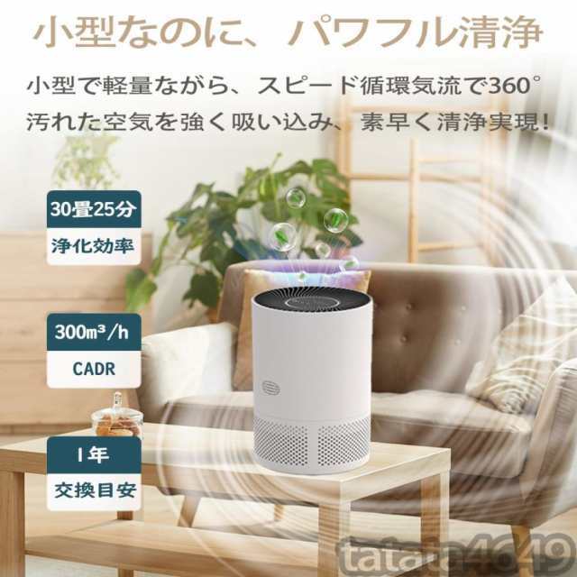 ECOSELF 空気清浄機 小型 【2025新モデル Hepaフィルター 1h5回部屋