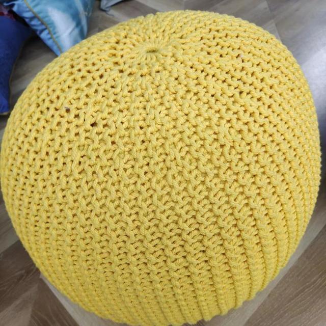 プフ 丸形クッション クッションチェア ニットプフ クッション 丸