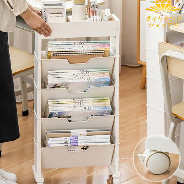 ファイルワゴン 幅58×奥行39×高さ103cm(ナチュラル) : ファイルワゴン 幅58