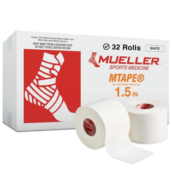 ミューラー(Mueller) ホワイトテープ 非伸縮性コットンテープ ホワイトプロ テープ 幅38mm テープ長さ13.7m お得なチームパック(32個入り