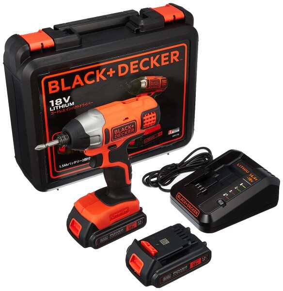 ブラックアンドデッカー(BLACK+DECKER) コードレス インパクトドライバー ソフトインパクト DIY 電動工具 穴あけ 締付工具 ワンタッチ ビ