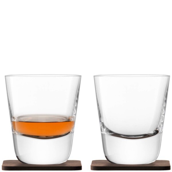 LSA(エルエスエー) タンブラー&ウッドコースター クリア 250ml WHISKY(ウィスキー) G1212-09-301 2個セット