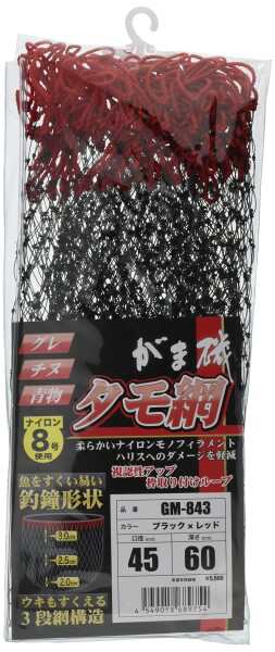 がまかつ(Gamakatsu) がま磯タモ網 GM843 ブラック/レッド 50cm