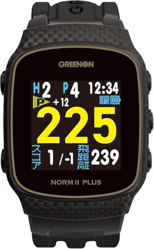 GreenOn（グリーンオン）ザ・ゴルフウォッチ ノルムII プラス みちびきL１S対応 カラー液晶 THE GOLF WATCH NORM II Plus (ブラック)