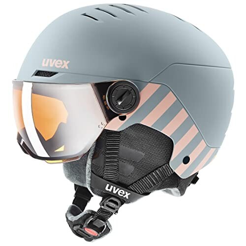 uvex(ウベックス) 子供用 スキースノーボードバイザーヘルメット マットカラー ダイヤル式サイズ調整 rocket jr visor 51-55 cm