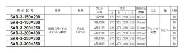 神栄ホームクリエイト(Shinyei Home Create) 換気口部品 角型スライドレジスター SAR-3-250×300 シルバー 本体: 奥行30cm 本体: 高さ0.7