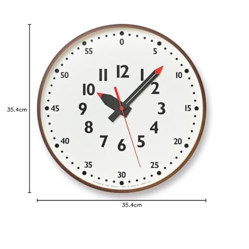 レムノス 掛け時計 アナログ 知育時計 天然色木地 茶 fun pun clock ふんぷんくろっく YD14-08 L BW Lemnos