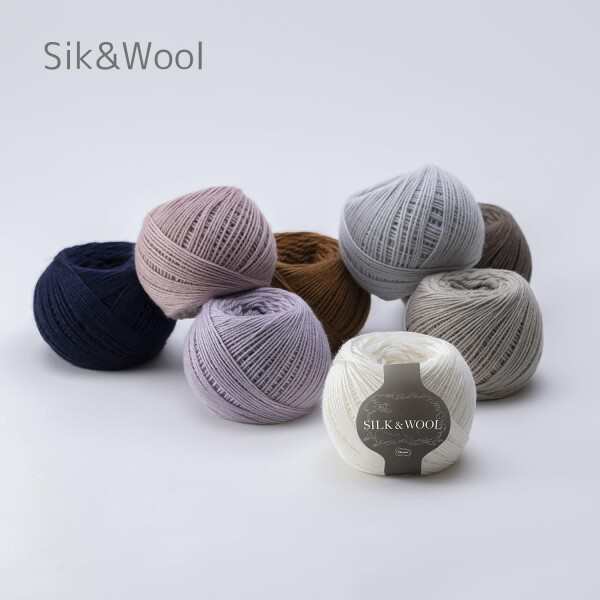 オリムパス 製絲 手編み 毛糸 並太 SILK&WOOL COL. 6 ブラウン 系 約 50g 205ｍ 6玉セット