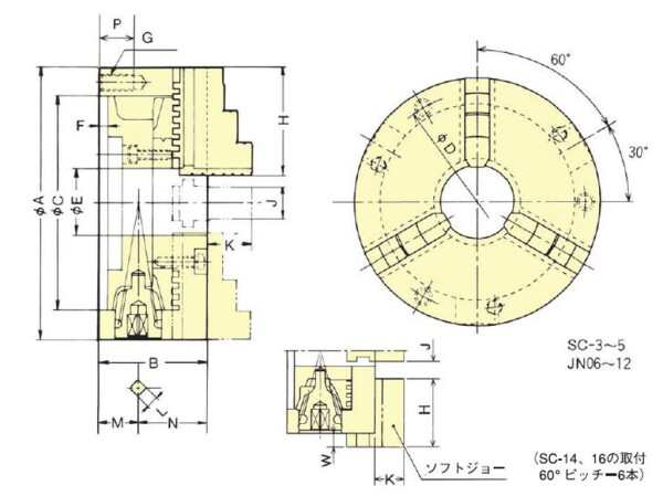 北川鉄工所 スクロールチャック SC-4F