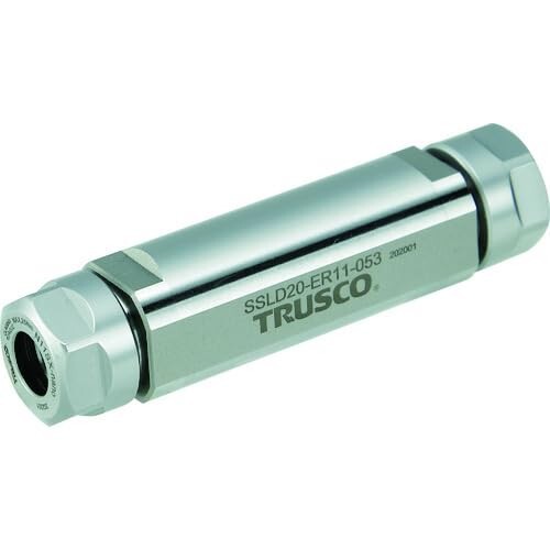 ＴＲＵＳＣＯ ＮＣ旋盤用ＥＲ両頭ストレートシャンクコレットホルダＳＳＬＤ型（メトリック） シャンク径２０ 全長６３ ＥＲ１１用 SSLD2