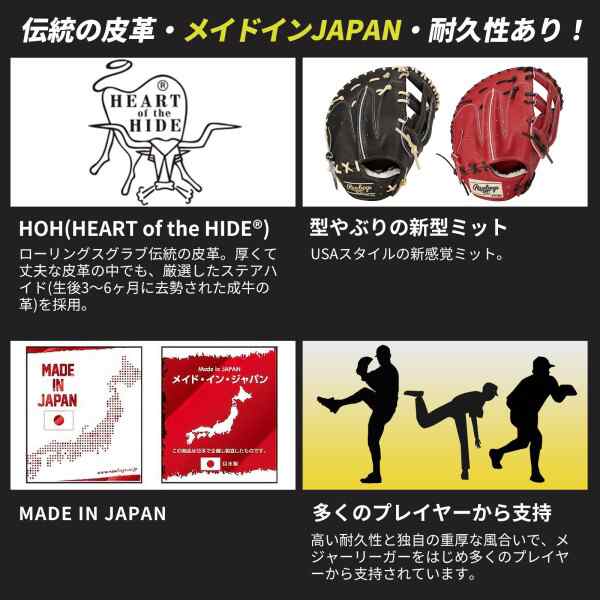 ローリングス(Rawlings) 野球 グローブ グラブ 大人用 硬式 HOH BREAK THE MOLD (ファーストミット) サイズ 12 GH2FHB3LES ブラック 左投