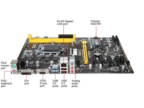 BIOSTAR H81A LGA 1150 Intel H81 6GPU マイニング マザーボード 暗号通貨_1