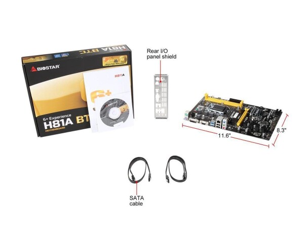 BIOSTAR H81A LGA 1150 Intel H81 6GPU マイニング マザーボード 暗号通貨_5