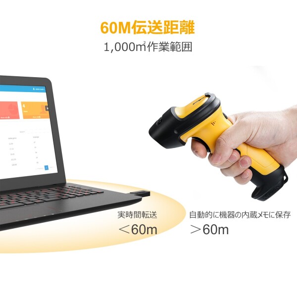 Inateck バーコードリーダー 2.4GHz 、60m作業距離、30日超長作業時間、P6