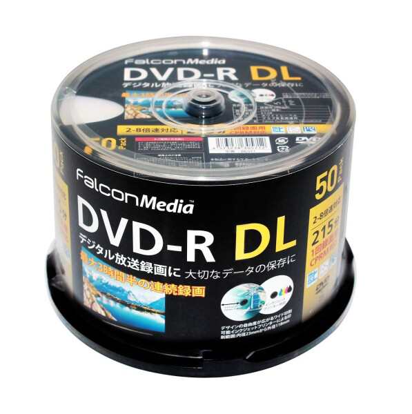 FalconMedia 1回録画用 DVD-R DL CPRM 215分 50枚 ホワイト