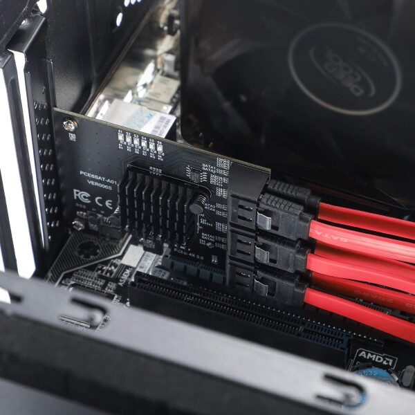 Mzhou 6ポートSATA PCIe 3.0拡張カード-ASM 1166チップセット｜PCIe x 4/x 8/x 16スロットに対応｜Windows 10/8/7/XPとLinuxに対応｜デスクトップパソコン用非RAIDコントローラカード（6 x SATA 6 Gbpsポート）_1