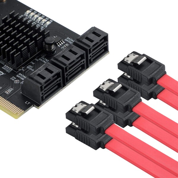 Mzhou 6ポートSATA PCIe 3.0拡張カード-ASM 1166チップセット｜PCIe x 4/x 8/x 16スロットに対応｜Windows 10/8/7/XPとLinuxに対応｜デスクトップパソコン用非RAIDコントローラカード（6 x SATA 6 Gbpsポート）_4