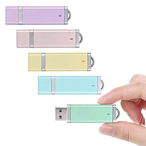 USBメモリ 32GB USB2.0 5個セット KOOTION USBメモリ・フラッシュドライブ キャップ式 コンパクト 軽量 超高速データ転送 大容量 読取り最大60MB/秒データ転送 Windows PCに対応 (五色：青、紫、緑