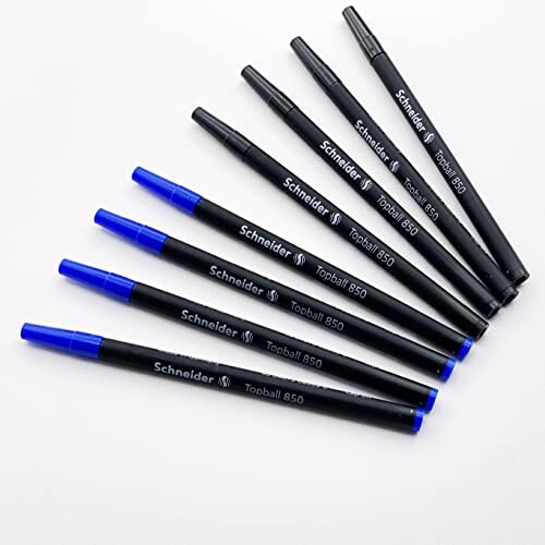 シュナイダー ローラーボール替芯 TOPBALL850 先端サイズ：0.5mm、インク色：黒(5本）+ 青 (5本)の通販は