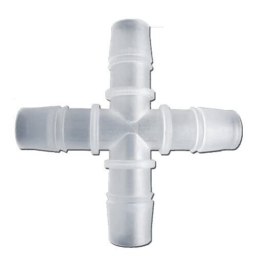 (10個入り)樹脂製チューブコネクター十字型(適合チューブ内径16mm,プラスチック製, クロス,型番AQTCC15.8
