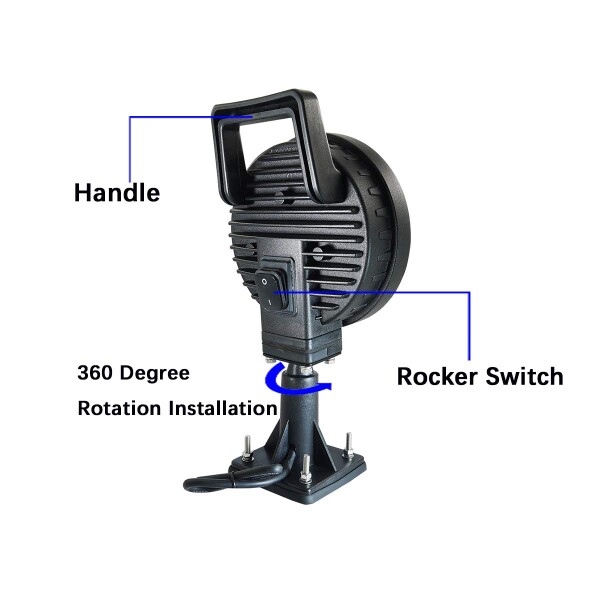 取り替えっこ付き添い人御勤め灯 丸形 36W 3600lm 6000K 細工物ともし火 差しわたし156粍 投光照明器 その場しのぎともし火 手持ち部分＆360度回転させる照明ランプ付き添い人 広角 IP69雨合羽＆20G防振 貨物自動車 船 除雪機のともし火 畑作車のかばい立て灯