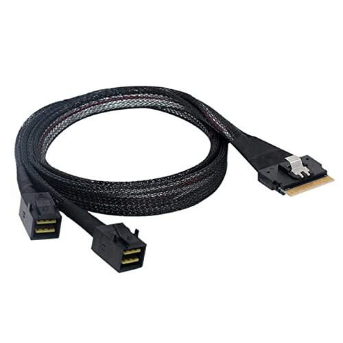 xiwai PCI-E Ultraport Slimline SAS Slim 4.0 SFF-8654 8i 74pin - デュアル SFF-8643 4i Mini SAS HD ケーブル PCI-Express