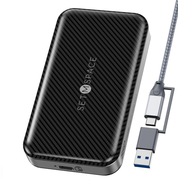 外付けSSD, SETMSPACE SSD 外付け1TB, SSD 外付け USB 20Gbps | 2060MB/s, 外付けSSD USB-Cストレージとバックアップ用, Mac、Xbox用高?External SSD (LP20-1T)