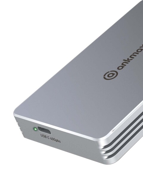 USB4 M.2 NVMe SSD ケース 高放熱40Gbps to NVMe PCI-e M-Key(B+M Key)2280 ANKMAX UC4M2 超高速 Thunderbolt 3/4 USB3.2/3.1/3.0互換性あり ポータブル SSD外付けケース 工具不要のアルミニウム製外部エンクロージャー