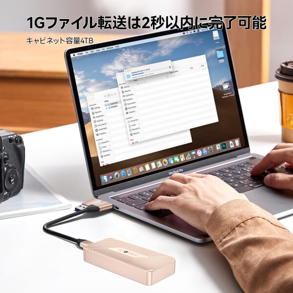 SETMSPACE m.2 ssd 外付けケース USB4 40Gbps 高速転送 nvme ケース 2280 M.2 M-Key NVMe 対応 4TB_4