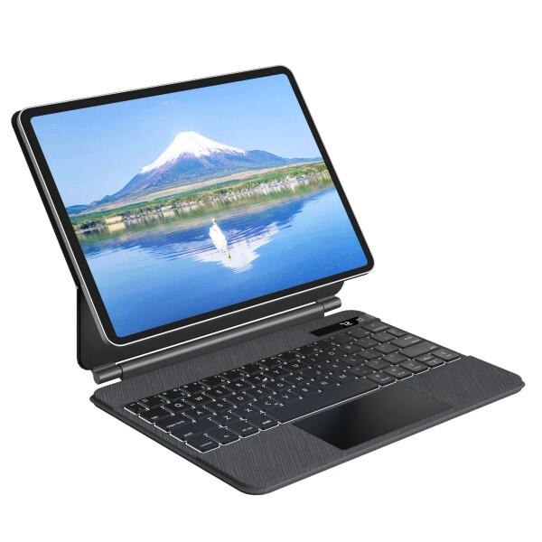 doqo iPad Pro 11 マジックスタイル キーボードケース (11インチ、2021) ワイヤレスキーボード トラックパッド付き iPad Pro 11インチ 2021 第3&amp;2&amp;第1世代 iPad Air 10.9インチ 第5/4世代 スリム 頑丈 フォ