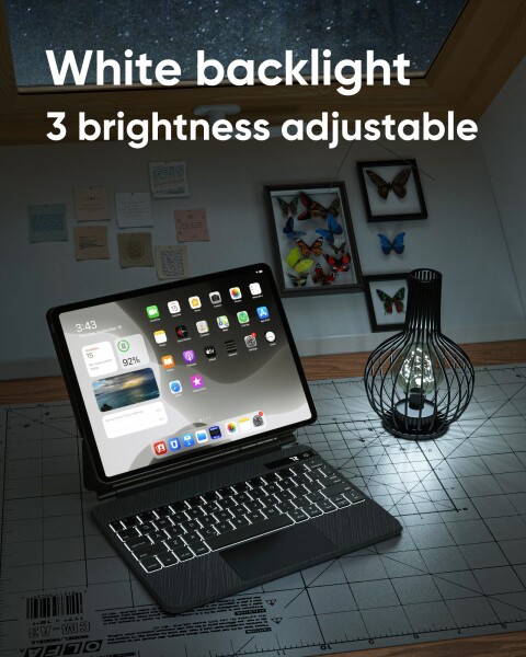 doqo iPad Pro 11 マジックスタイル キーボードケース (11インチ、2021) ワイヤレスキーボード トラックパッド付き iPad Pro 11インチ 2021 第3&amp;2&amp;第1世代 iPad Air 10.9インチ 第5/4世代 スリム 頑丈 フォ_2