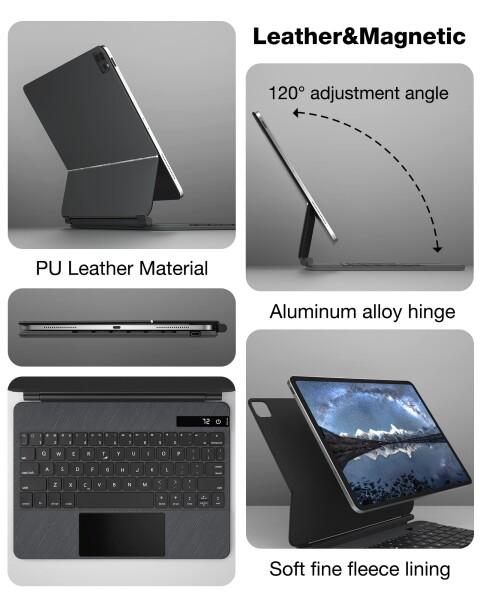 doqo iPad Pro 11 マジックスタイル キーボードケース (11インチ、2021) ワイヤレスキーボード トラックパッド付き iPad Pro 11インチ 2021 第3&amp;2&amp;第1世代 iPad Air 10.9インチ 第5/4世代 スリム 頑丈 フォ_3