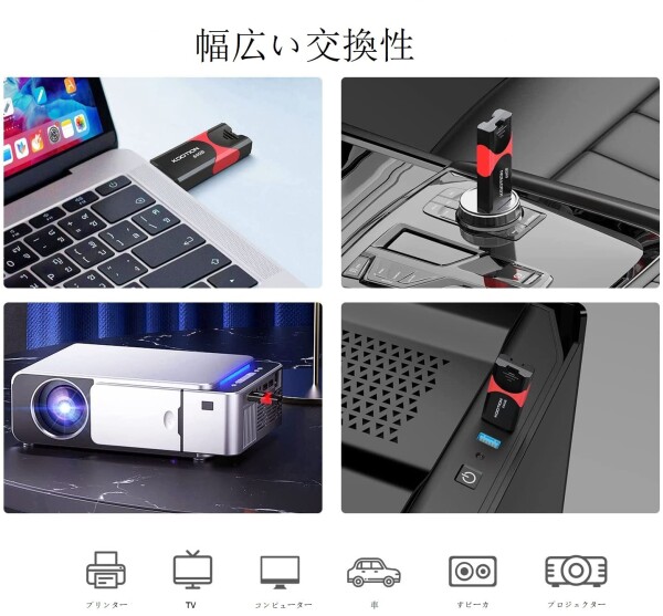 KOOTION USBメモリ 256GB USB 3.0 (USB3.2 Gen 1)スライド式 PS4動作確認済 メモリースティック フラッシュメモリ 読取最大110MB/秒 ブラック_6