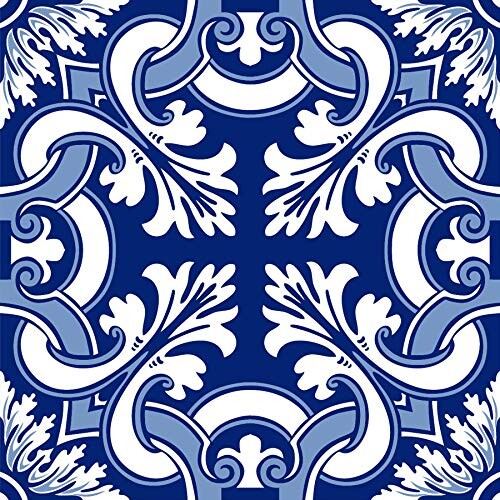 Poromoro ポルトガル風 スペイン風 アズレージョ タイルシール 剥がして貼るだけ キッチン & バスルーム モザイクタイルステッカー 16枚セット (7.9,15)の通販は 6,639円